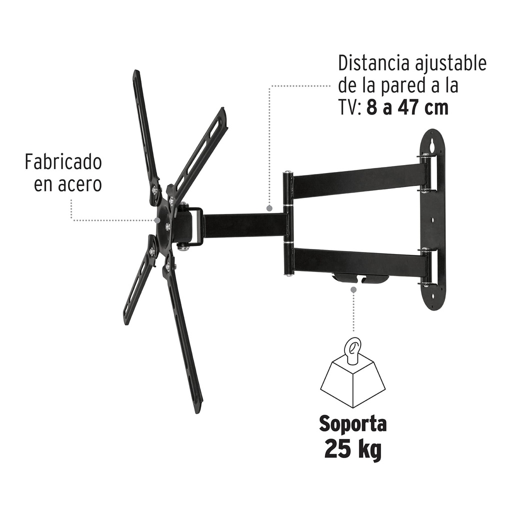 Soporte para pantallas 23 a 42 mov. angular y articulado, Soportes Para  Pantalla, 46095