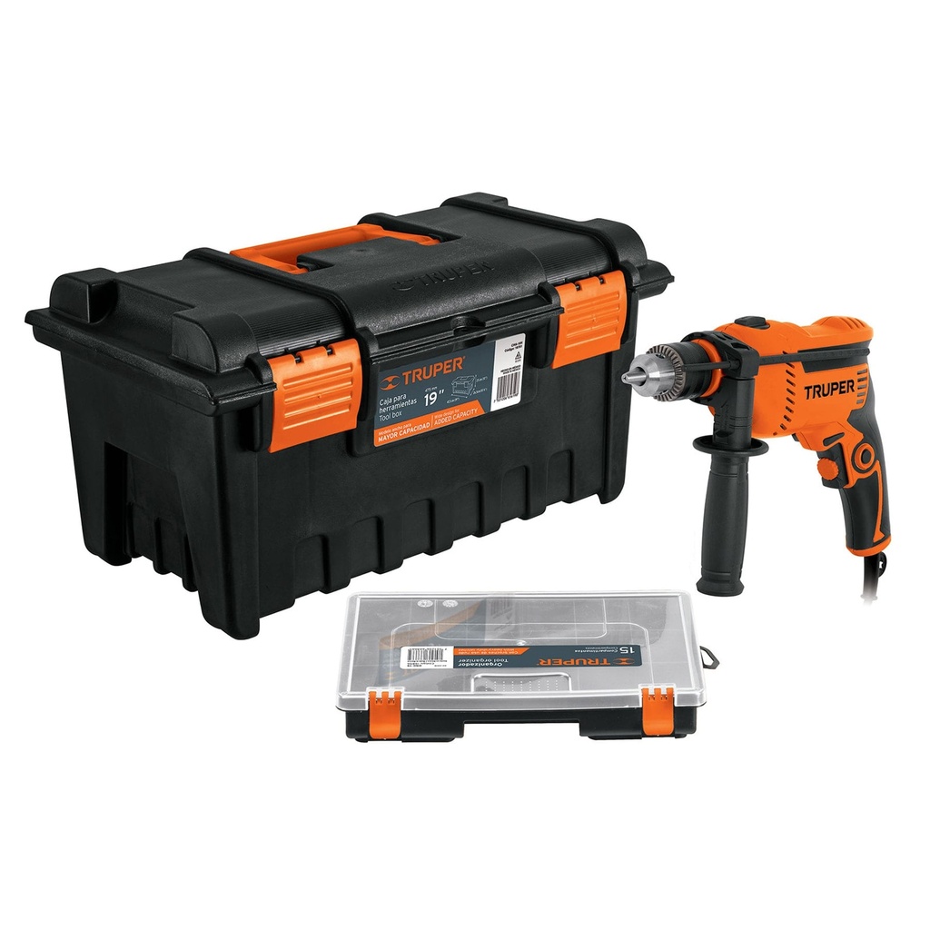 10884 / Rotomartillo 1/2' 650W, caja para herramienta y organizador, Truper