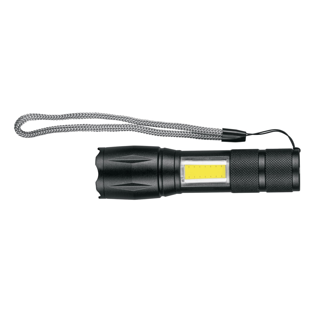 100371 / Linterna de 1 LED 270 lm con luz de emergencia, recargable, Truper