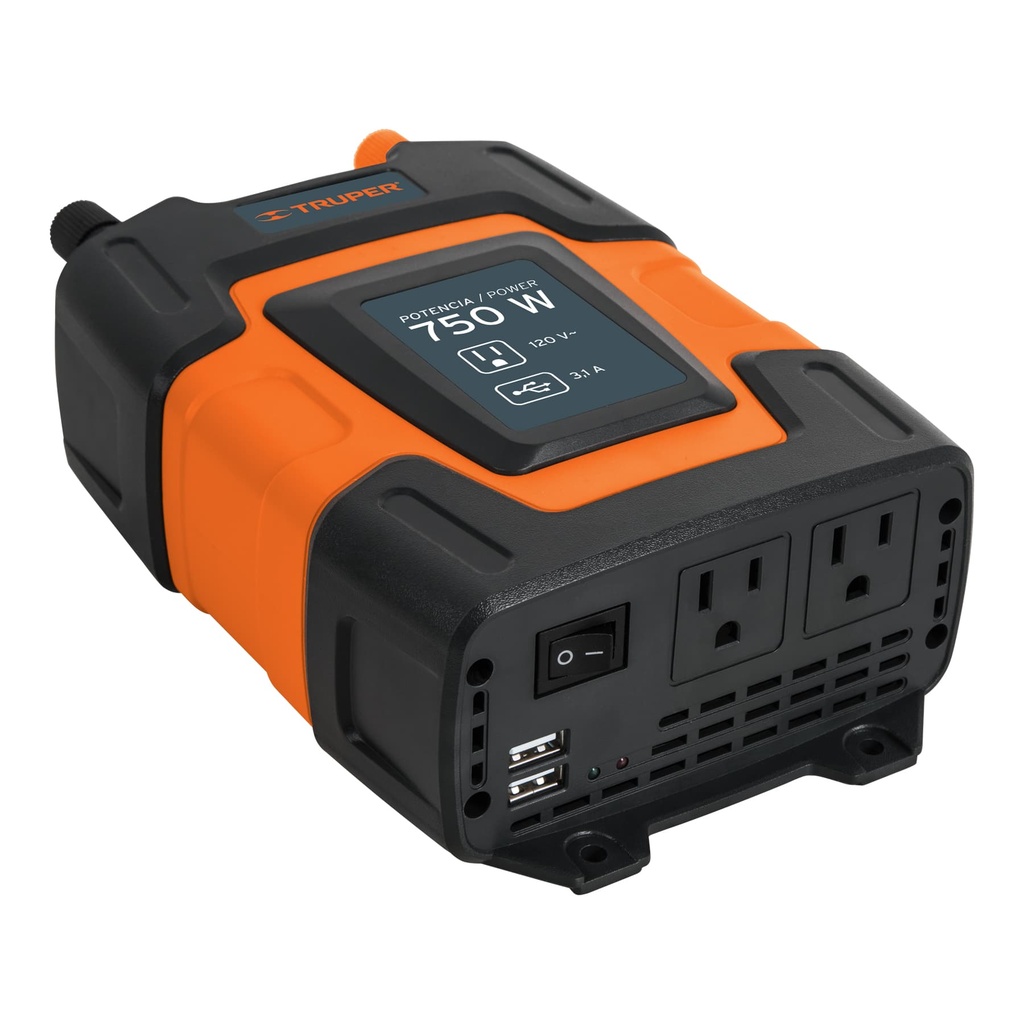 10490 / Inversor de corriente de 750 W con puertos USB, Truper