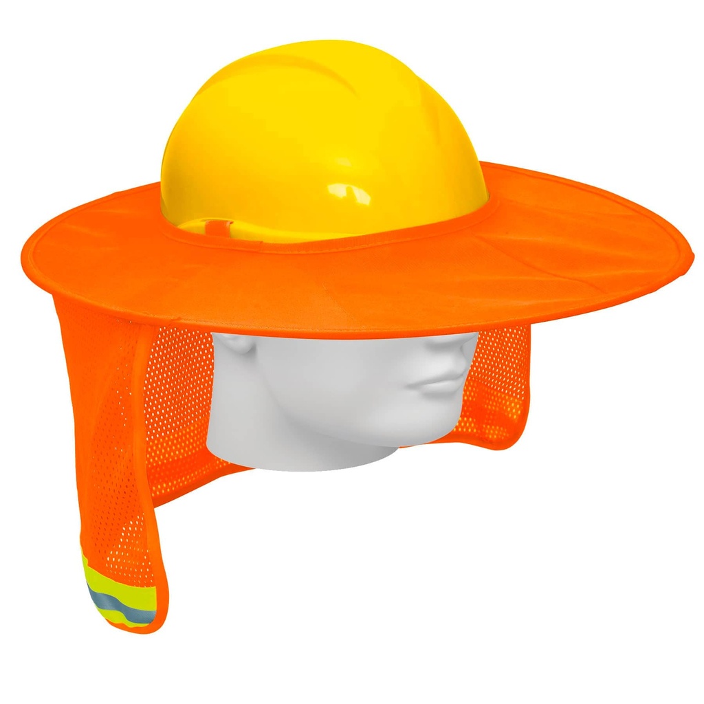 100353 / Protector solar plegable para casco, naranja con reflejante, Truper