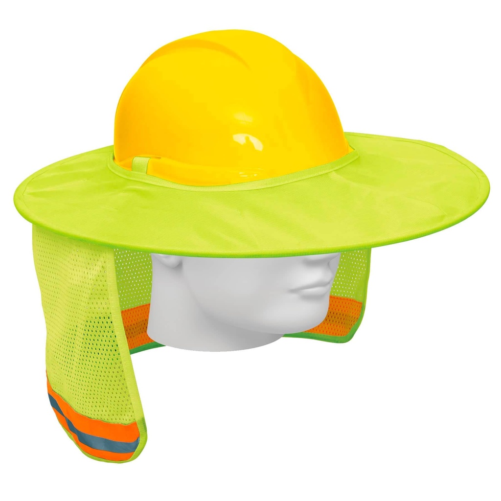 100354 / Protector solar plegable para casco, verde con reflejante, Truper