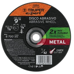 [11554] 11554 / Disco Tipo 42 de 9' x 3.2 mm corte metal, Truper Expert