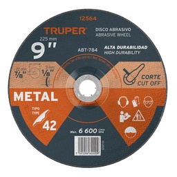 [12564] 12564 / Disco Tipo 42 de 9' x 3.2 mm para corte de metal, Truper